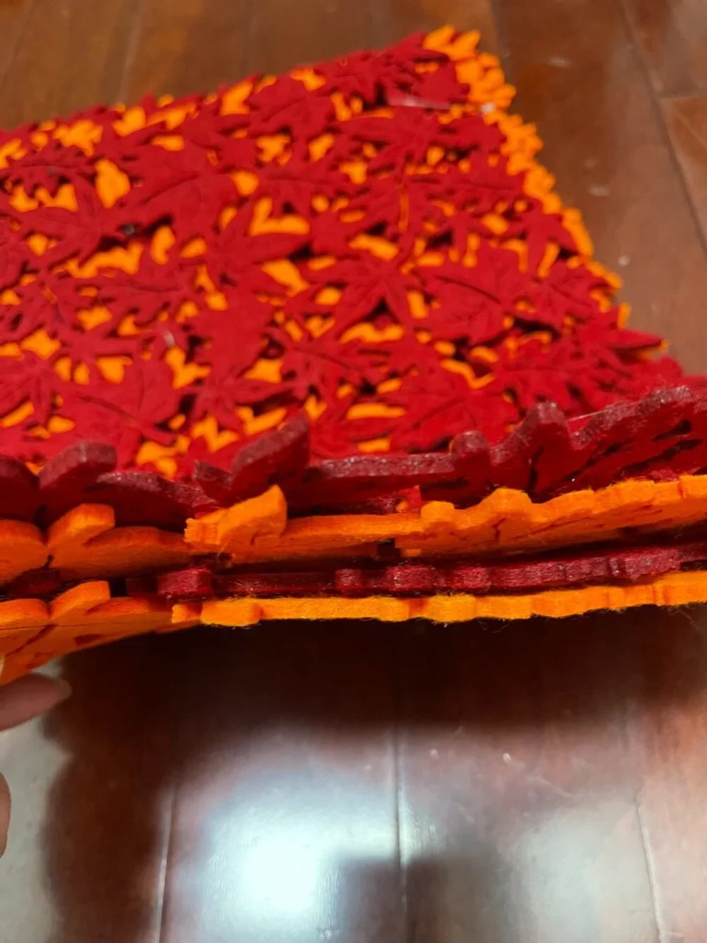 Fall Felt Leaf Placemats Set of 4 Thanksgiving Table Decor